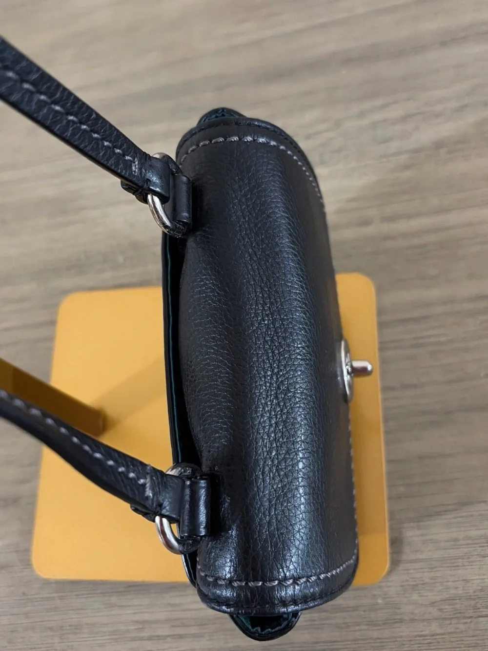 Coach Park Mini Leather Crossbody Bag Black Turn Lock #49872